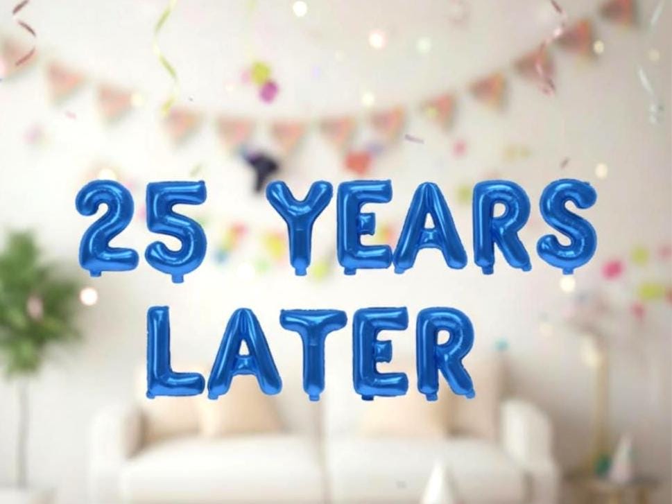 25 Years Later Birthday Balloons - Twenty Five 25th Birthday 16 Inch Foil Letter Number Mylar Banner funny birthday bob
