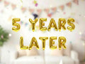 Birthday 5th Balloon Banner Number Rose Gold Decorations - BashMint party decoration