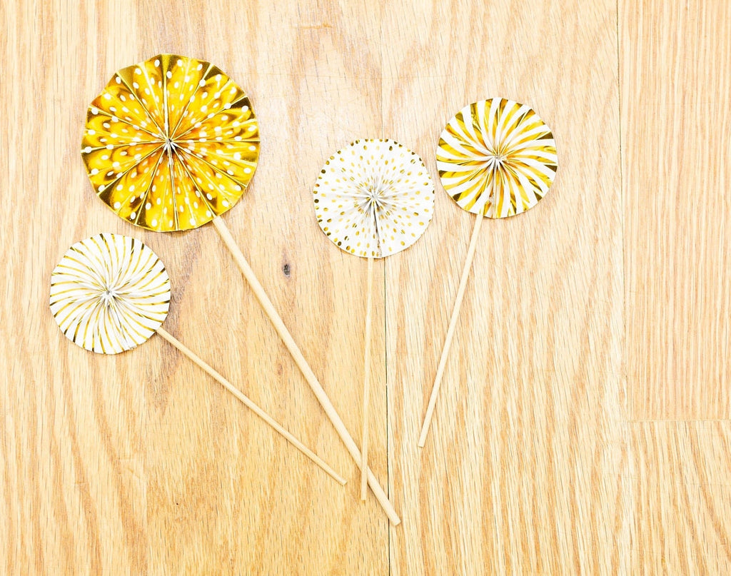 Birthday Cake Topper Number Gold Decoration - BashMint party decoration