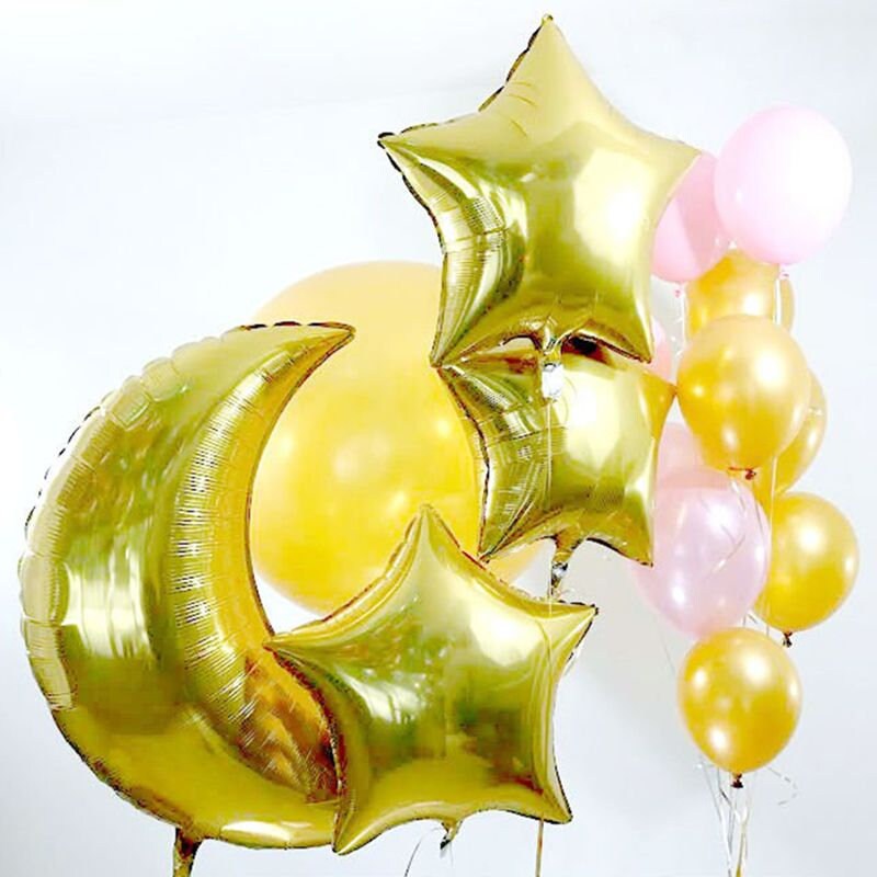 Moon Baby Shower Party Balloons Star Gold Decorations - BashMint party decoration