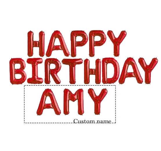 Happy Birthday Letter Balloon Banner - Birthday Decor - Hot Pink letter balloon banner
