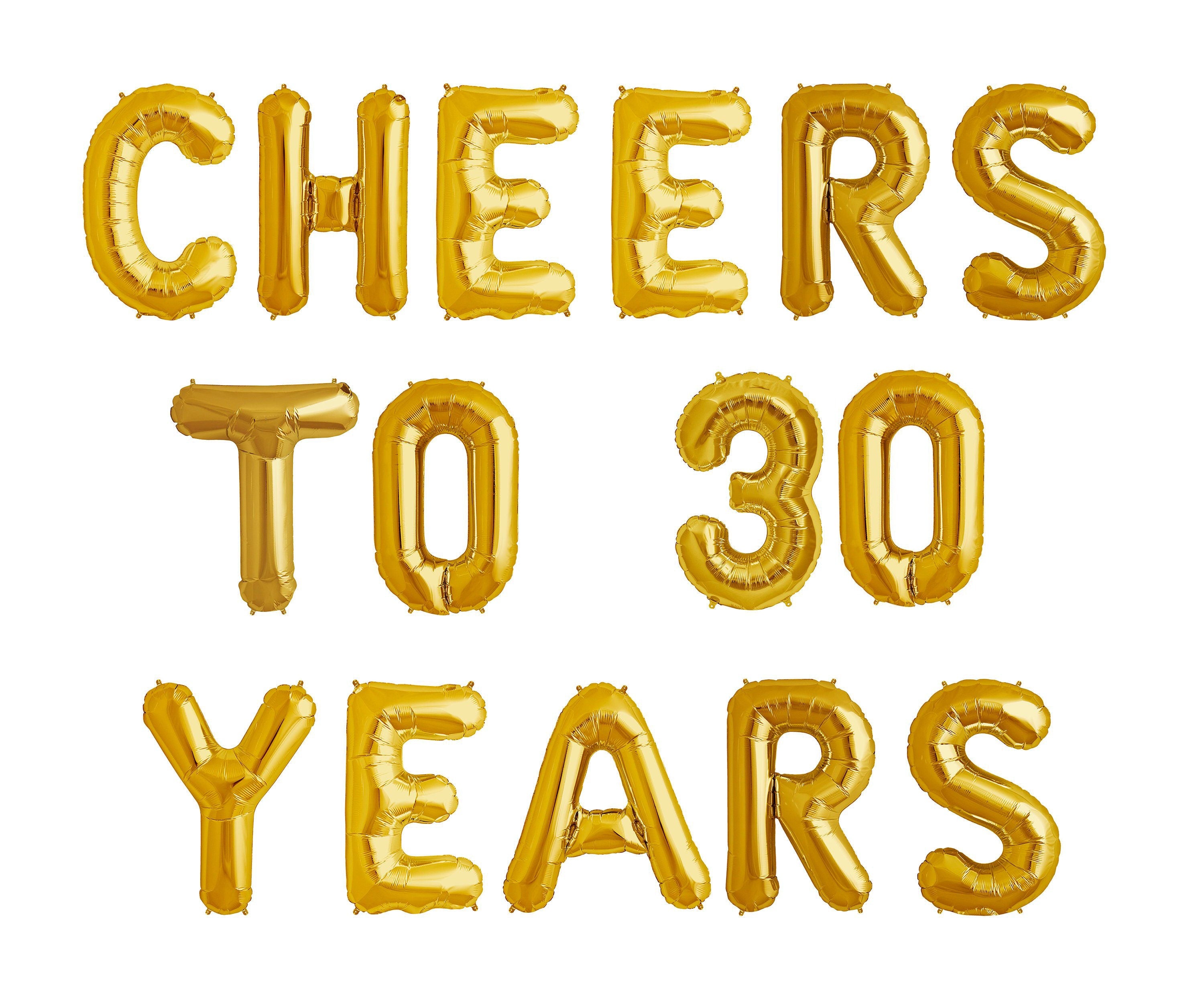Champagne 30th Birthday Balloon Banner Letter Rose Gold Decorations - BashMint party decoration