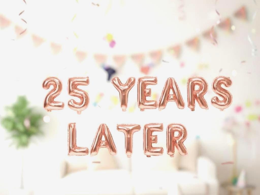 25 Years Later Birthday Balloons - Twenty Five 25th Birthday 16 Inch Foil Letter Number Mylar Banner funny birthday bob
