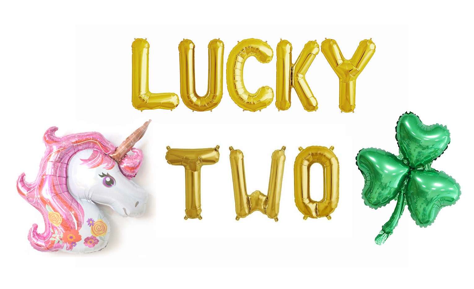 Unicorn 2nd Birthday Balloon Banner Letter Rose Gold Decorations - BashMint party decoration