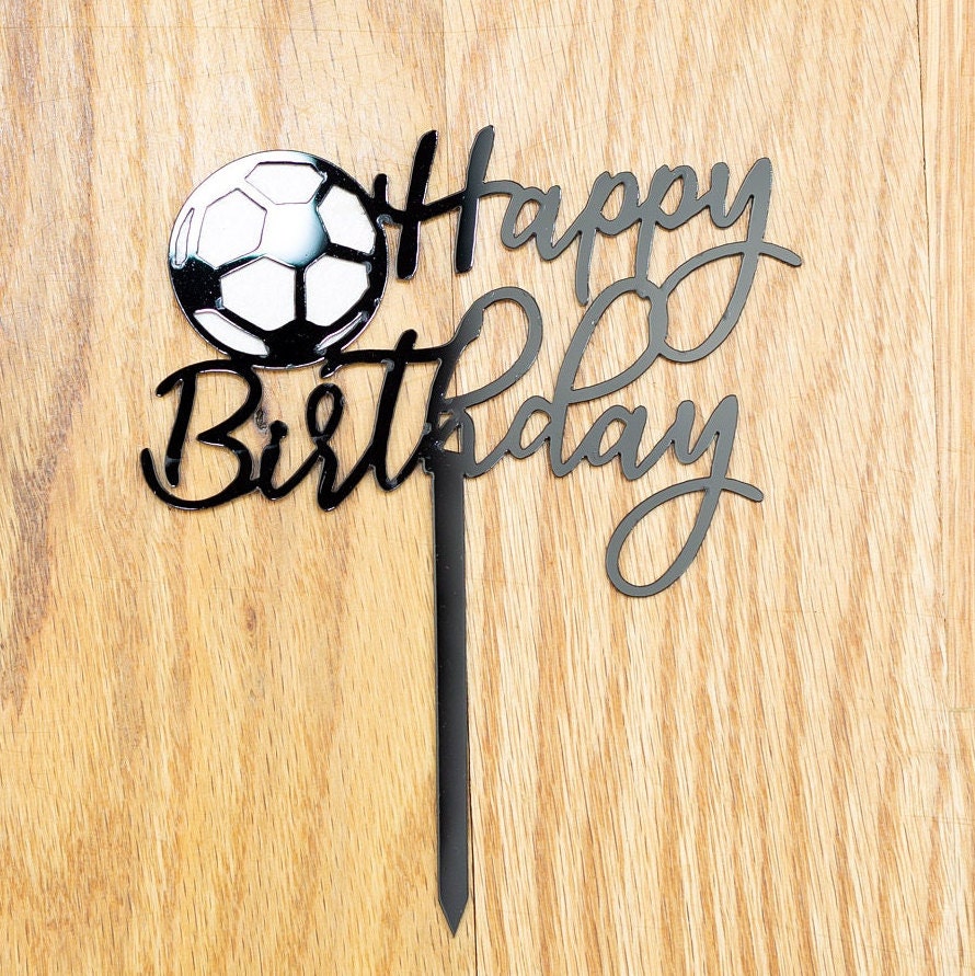 Happy Birthday Cake Topper Soccer 1st 2nd 3rd 4th 5th 6th 7th 8th 9th 10th Birthday CakeTopper Smash Soccer Party teen 20th 18th
