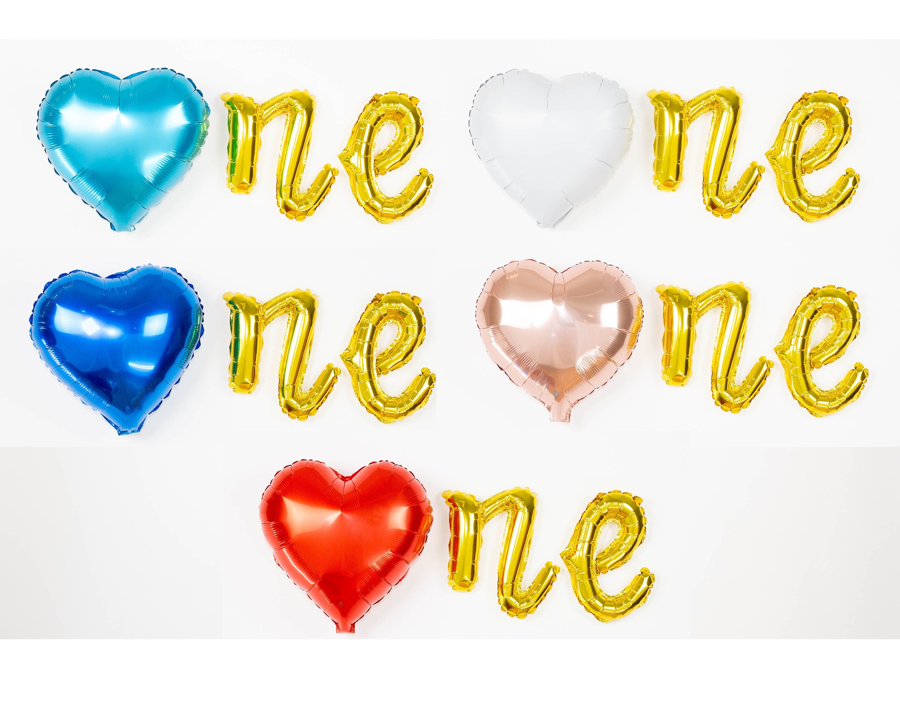 Strawberry 1st Birthday Balloon Banner Heart Rose Gold Decorations - BashMint party decoration
