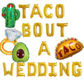 Taco Bridal Shower Balloon Banner Heart Rose Gold Decorations - BashMint party decoration