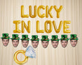 LUCKY IN LOVE Banner Photo face St Patrick Irish Shamrock Bride To Be Party Sign  Bridal Shower Bachelorette Party Green Wedding Banners