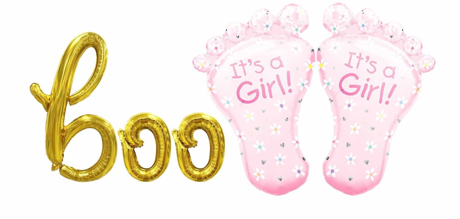 Baby Shower Balloon Banner Letter Rose Gold Decorations - BashMint party decoration
