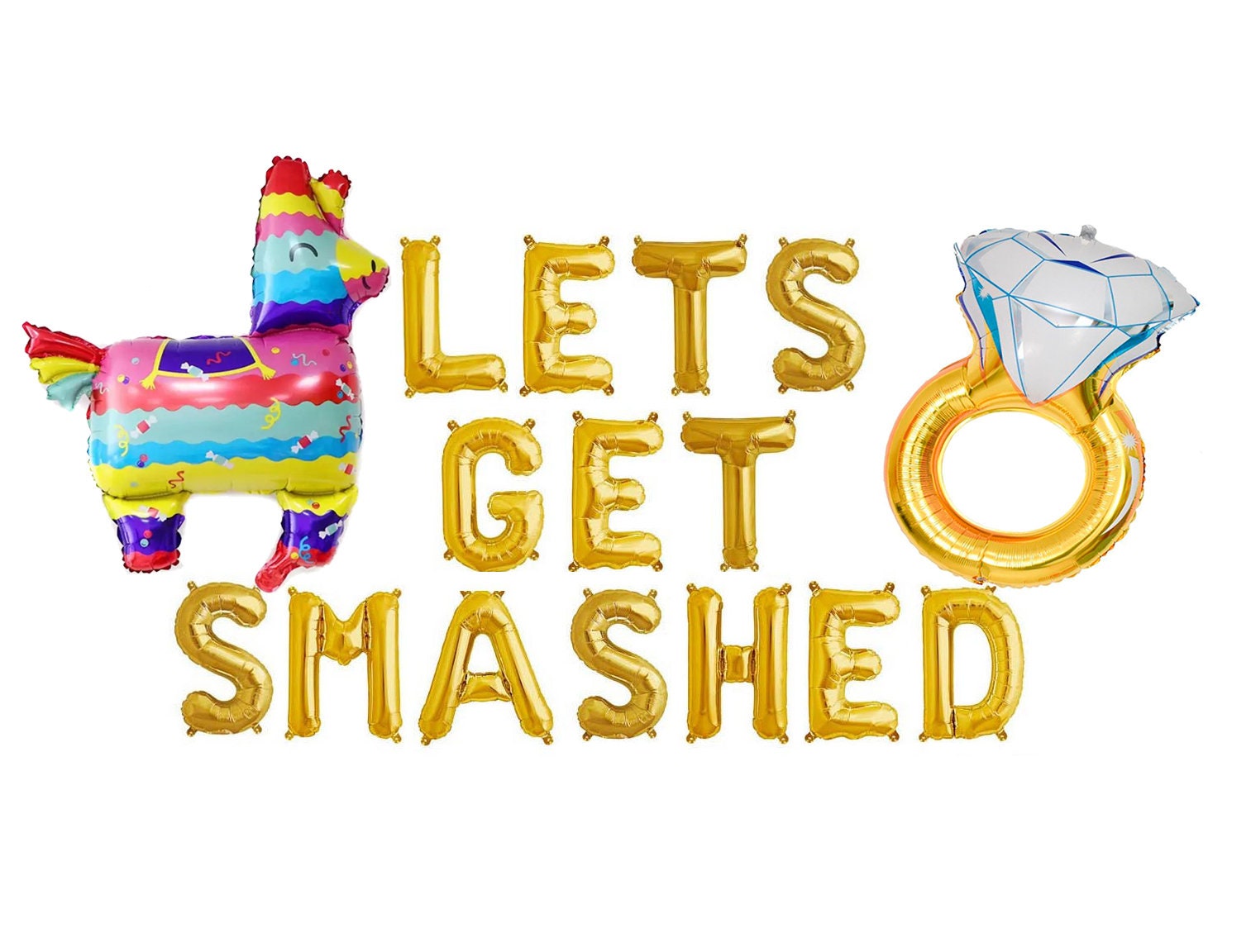 Fiesta Bachelorette Party Balloon Banner Letter Rose Gold Decorations - BashMint party decoration
