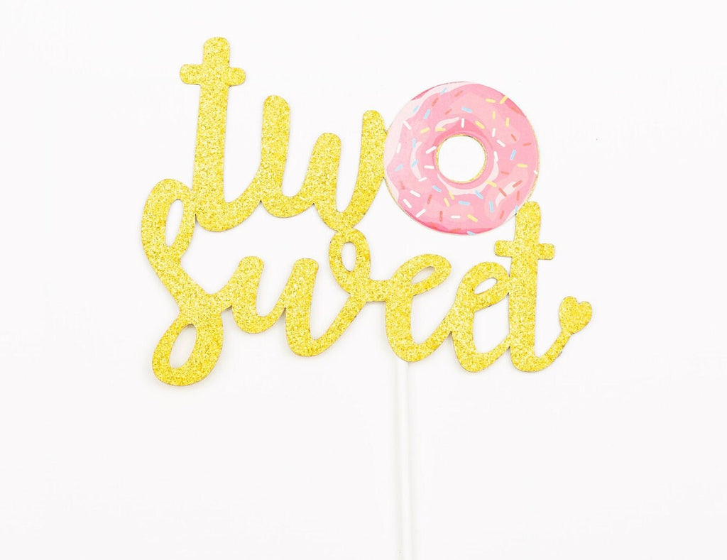 2nd Birthday Cake Topper Number Gold Decoration - BashMint party decoration