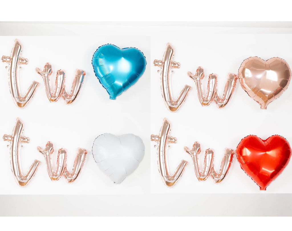 Strawberry 2nd Birthday Balloon Banner Heart Rose Gold Decorations - BashMint party decoration