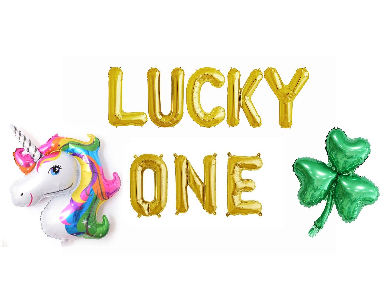 Lucky One Balloon Banner, 1st Birthday Decorations, St. Patrick’s Day Birthday Party Balloons