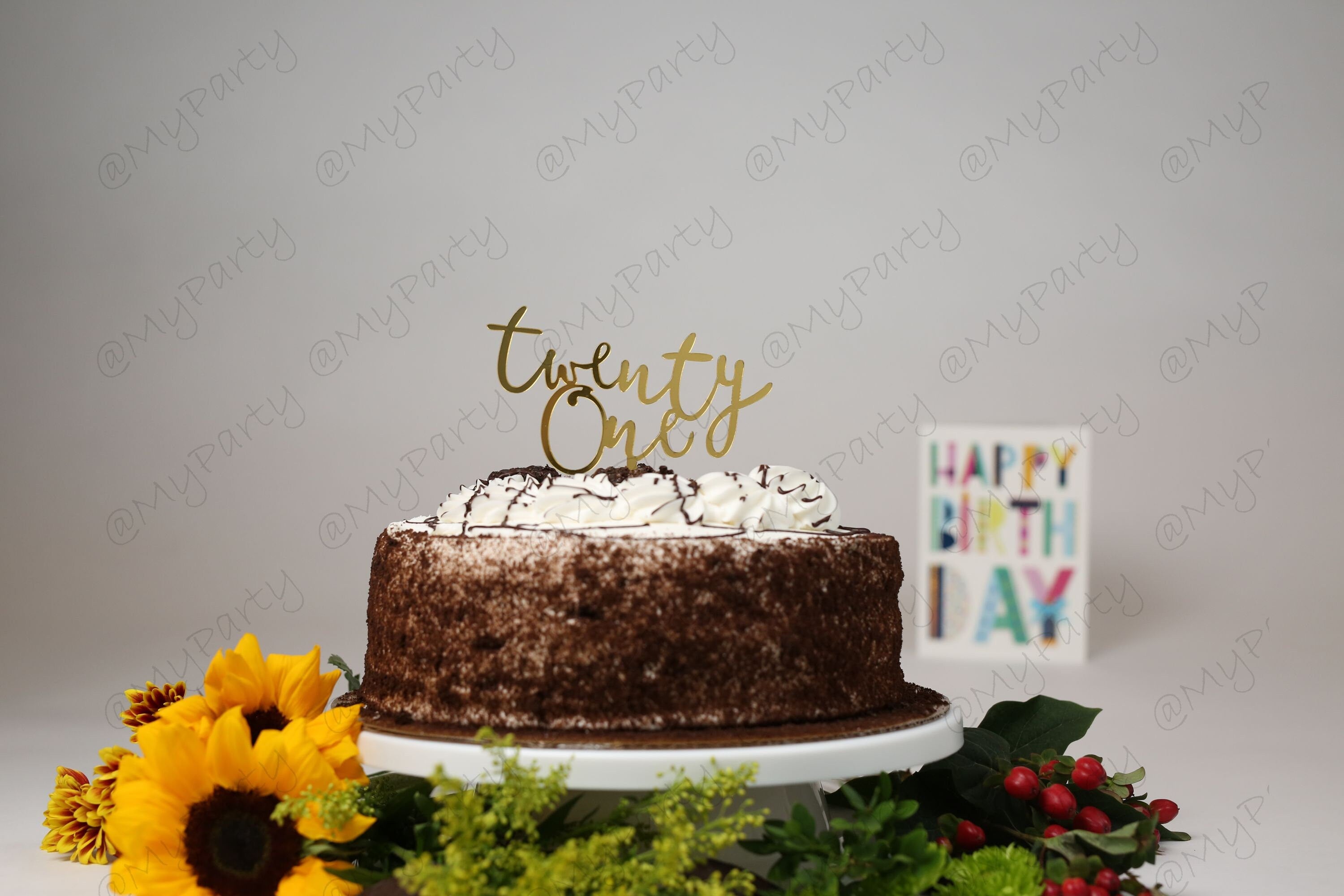 Twenty One First 21st CALLIGRAPHY Cake Topper Acrylic Birthday Cake Topper Smash Topper Birthday Party 21 years