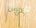 Congrats Cake Topper, Acrylic Mirror Graduation Cake Decoration, Silver Gold Class of 2026 Party Decor