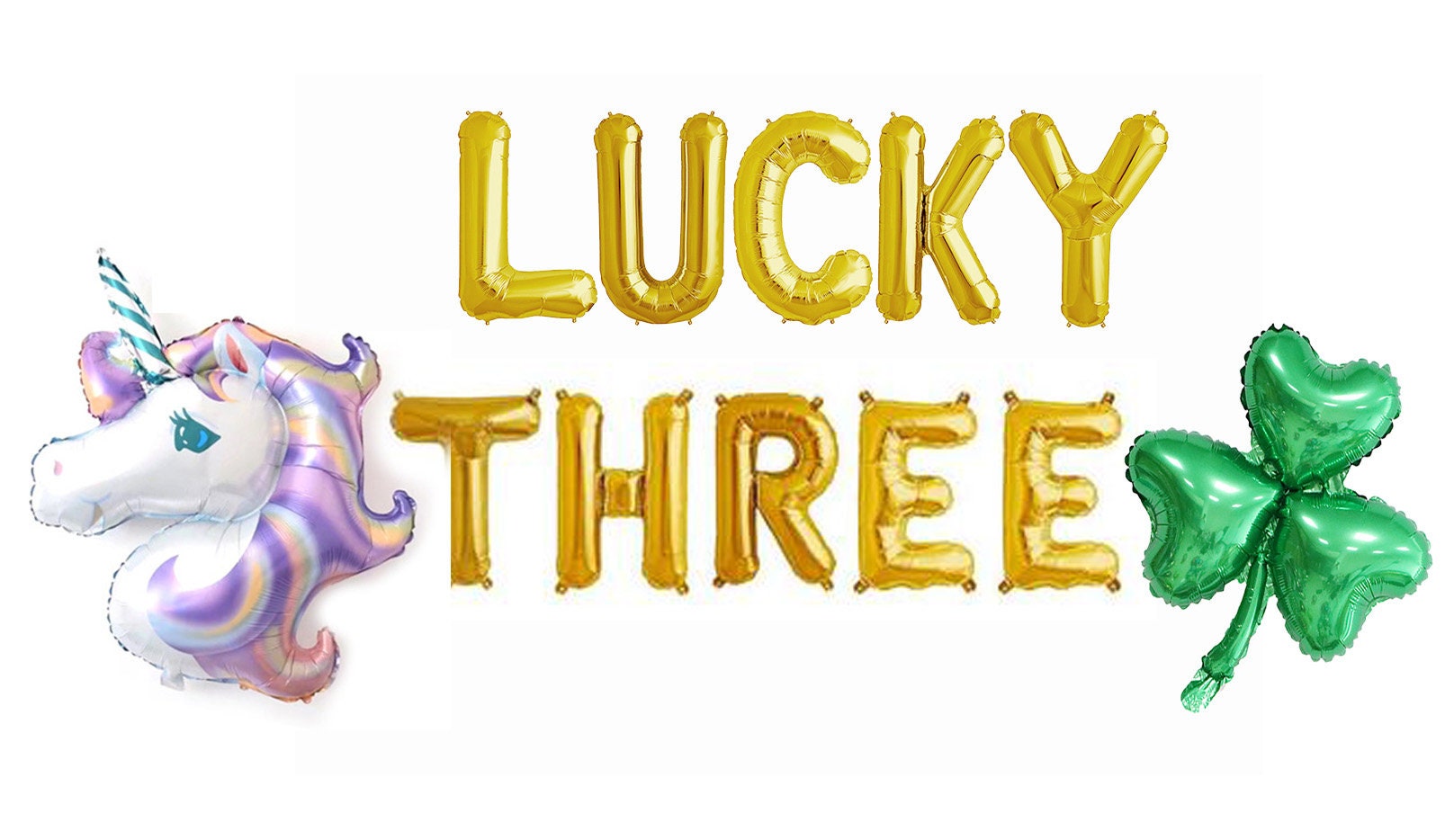 Unicorn 3rd Birthday Balloon Banner Letter Rose Gold Decorations - BashMint party decoration