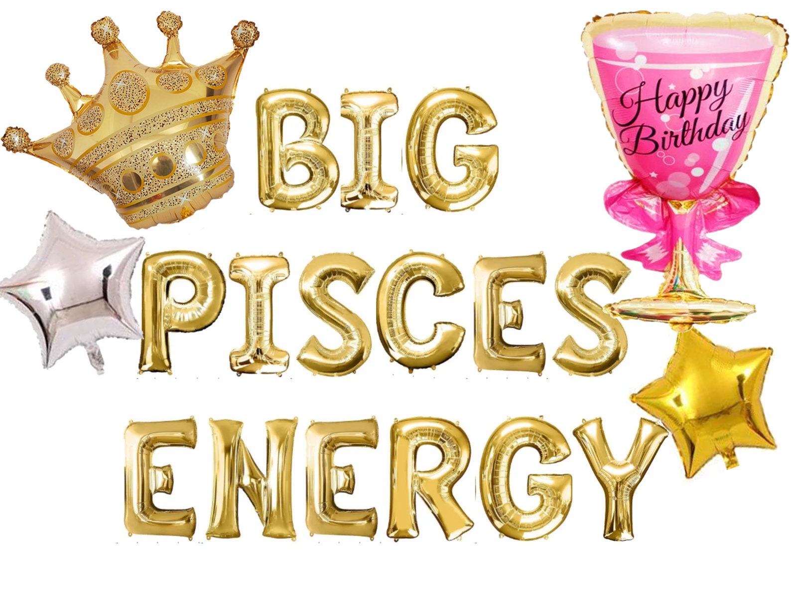 Star Birthday 21st Balloon Banner Rose Gold Decorations - BashMint party decoration