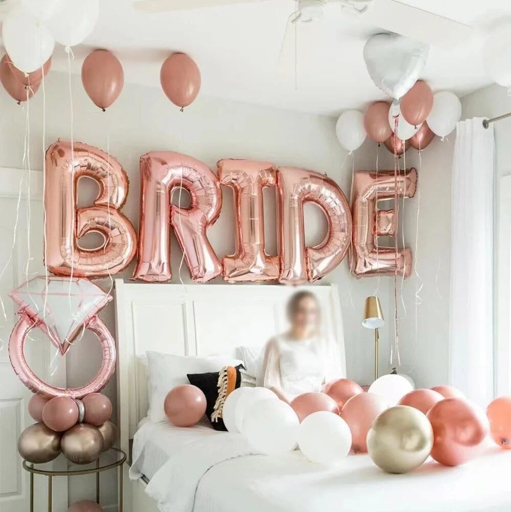 Bride Bridal Shower Party Balloons Heart Rose Gold Decorations - BashMint party decoration