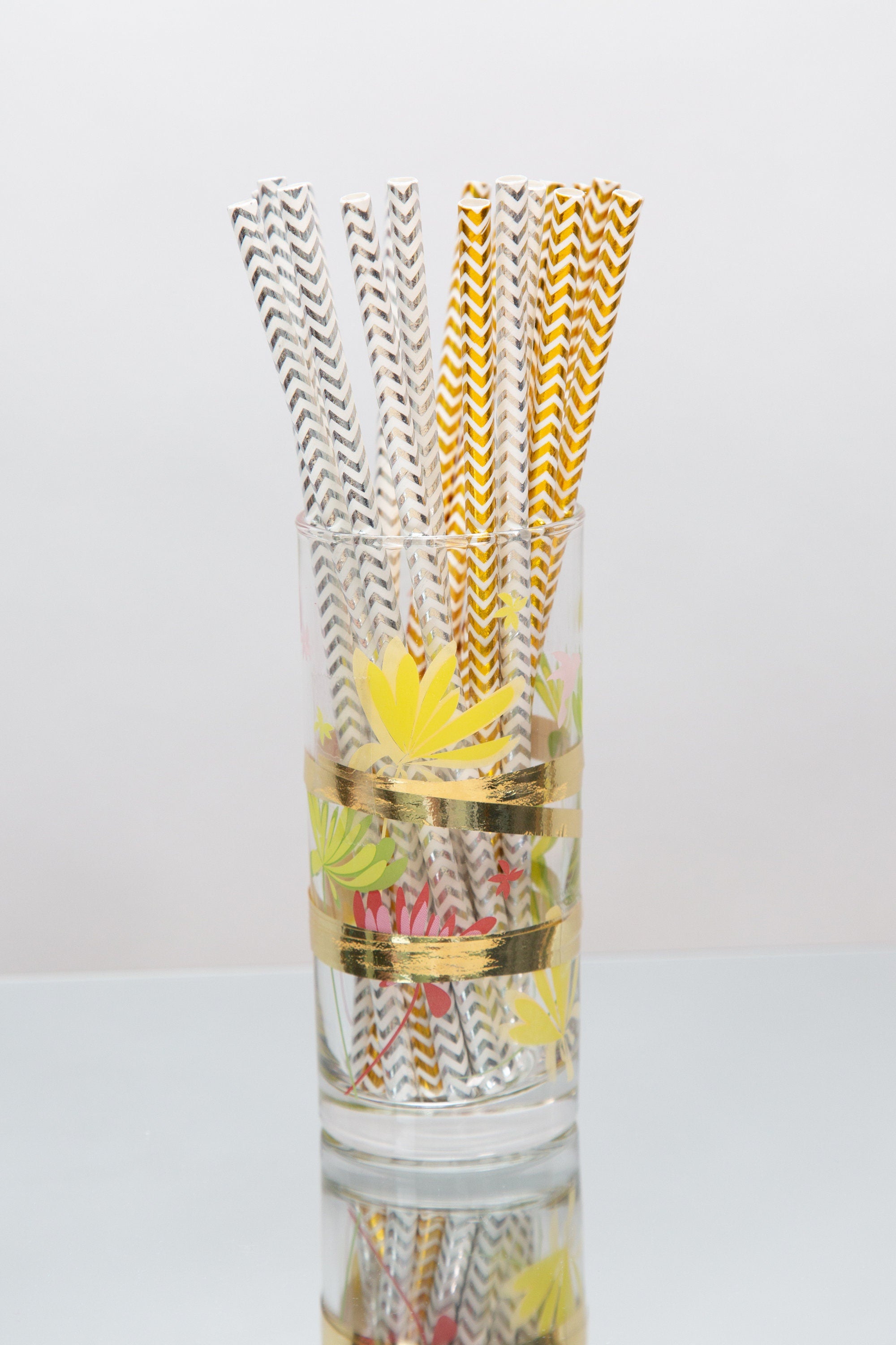Baby Shower Straws & Stirrers Number Gold - BashMint party decoration