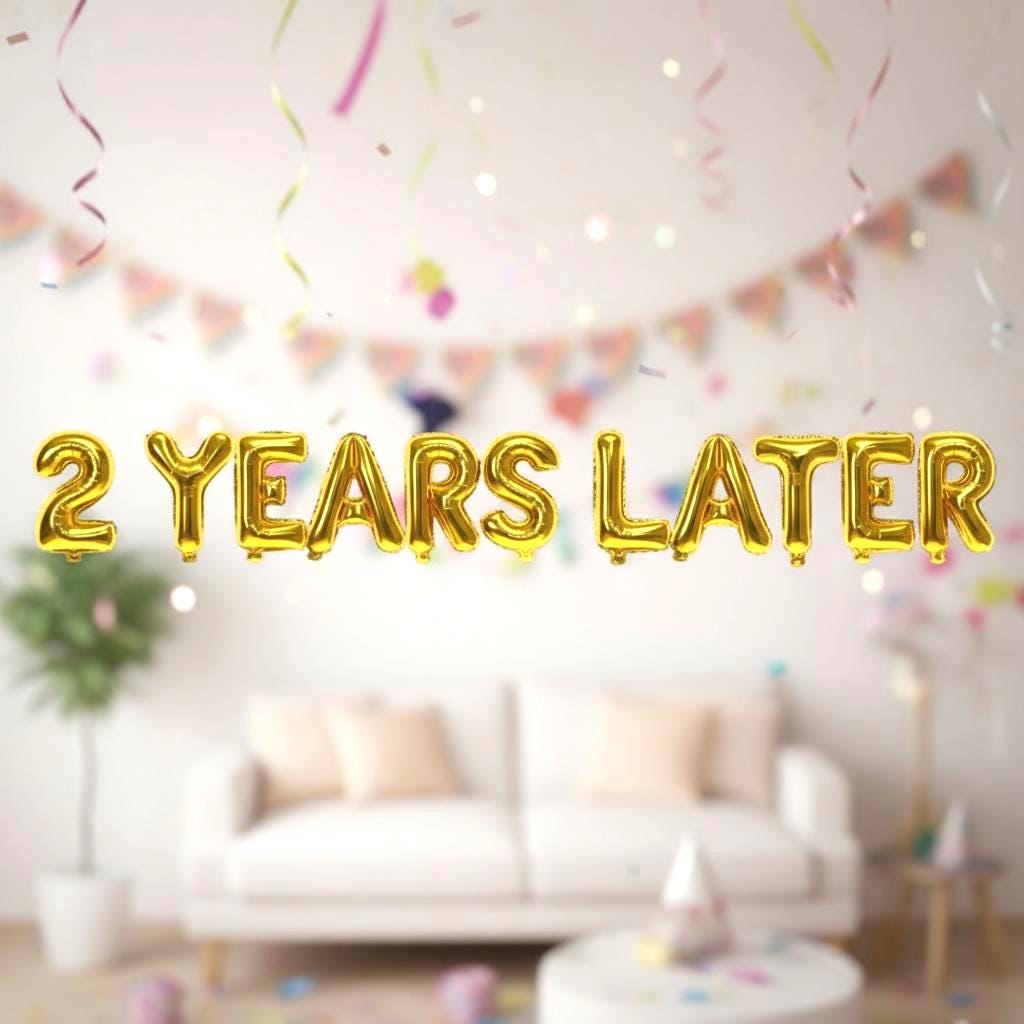 Birthday 2nd Balloon Banner Number Rose Gold Decorations - BashMint party decoration