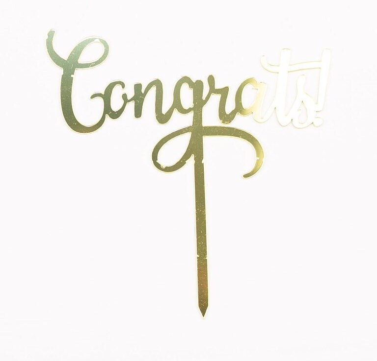 Congrats Cake topper acrylic mirror Silver Gold Class of 2026 graduation decorations party 2026 balloons graduation decorations