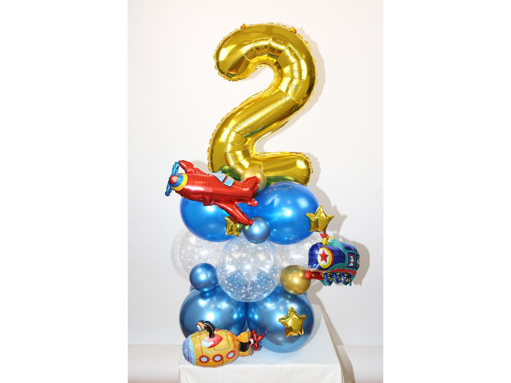 Train Birthday Party Balloons Star Gold Decorations - BashMint party decoration