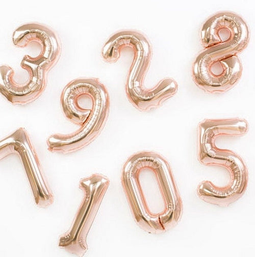 Birthday Balloon Banner Number Rose Gold Decorations - BashMint party decoration