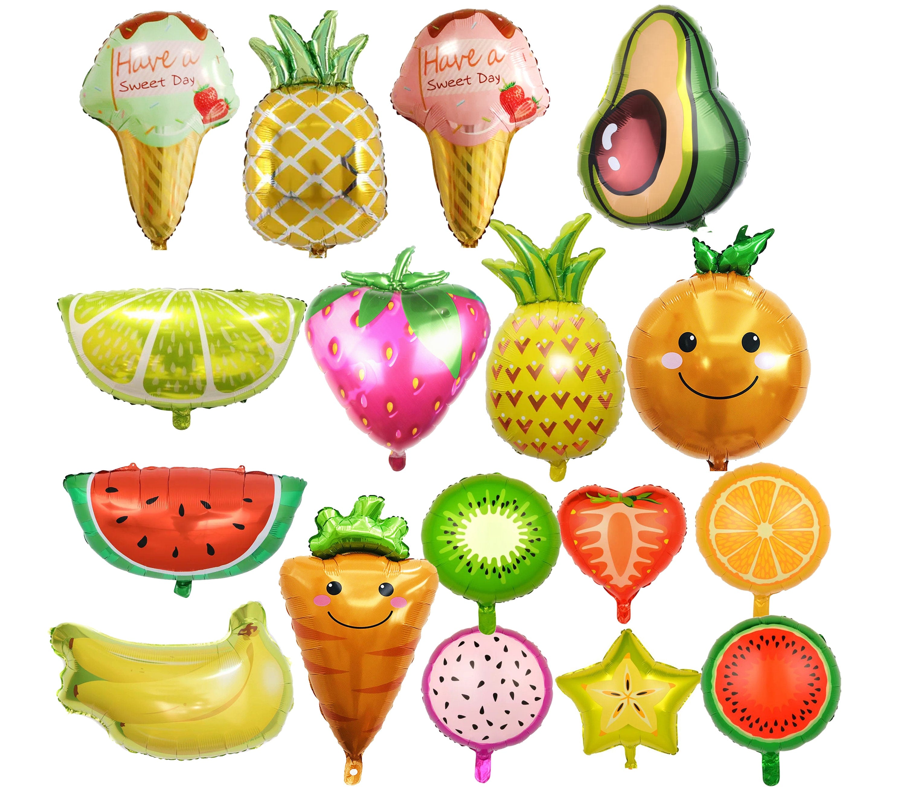 Strawberry Birthday Balloon Banner Heart Gold Decorations - BashMint party decoration