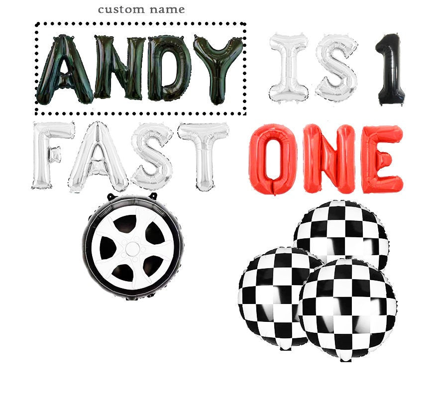 Race Car 1st Birthday Balloon Banner Heart Rose Gold Decorations - BashMint party decoration