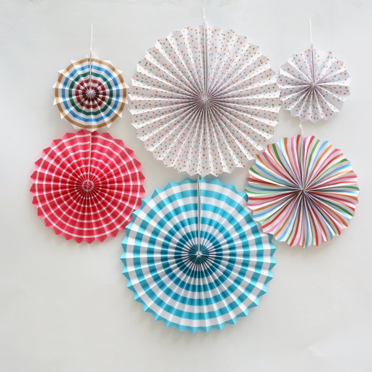 Fiesta Baby Shower Paper Fan Decorations Number - BashMint party decoration