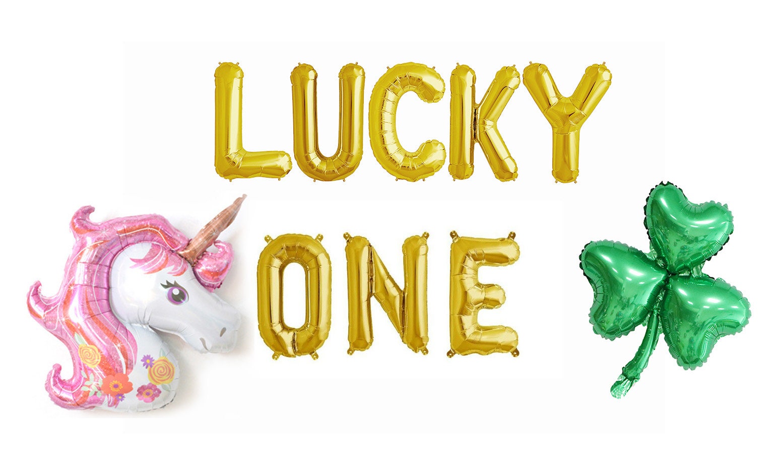 Lucky One Balloon Banner, 1st Birthday Decorations, St. Patrick’s Day Birthday Party Balloons