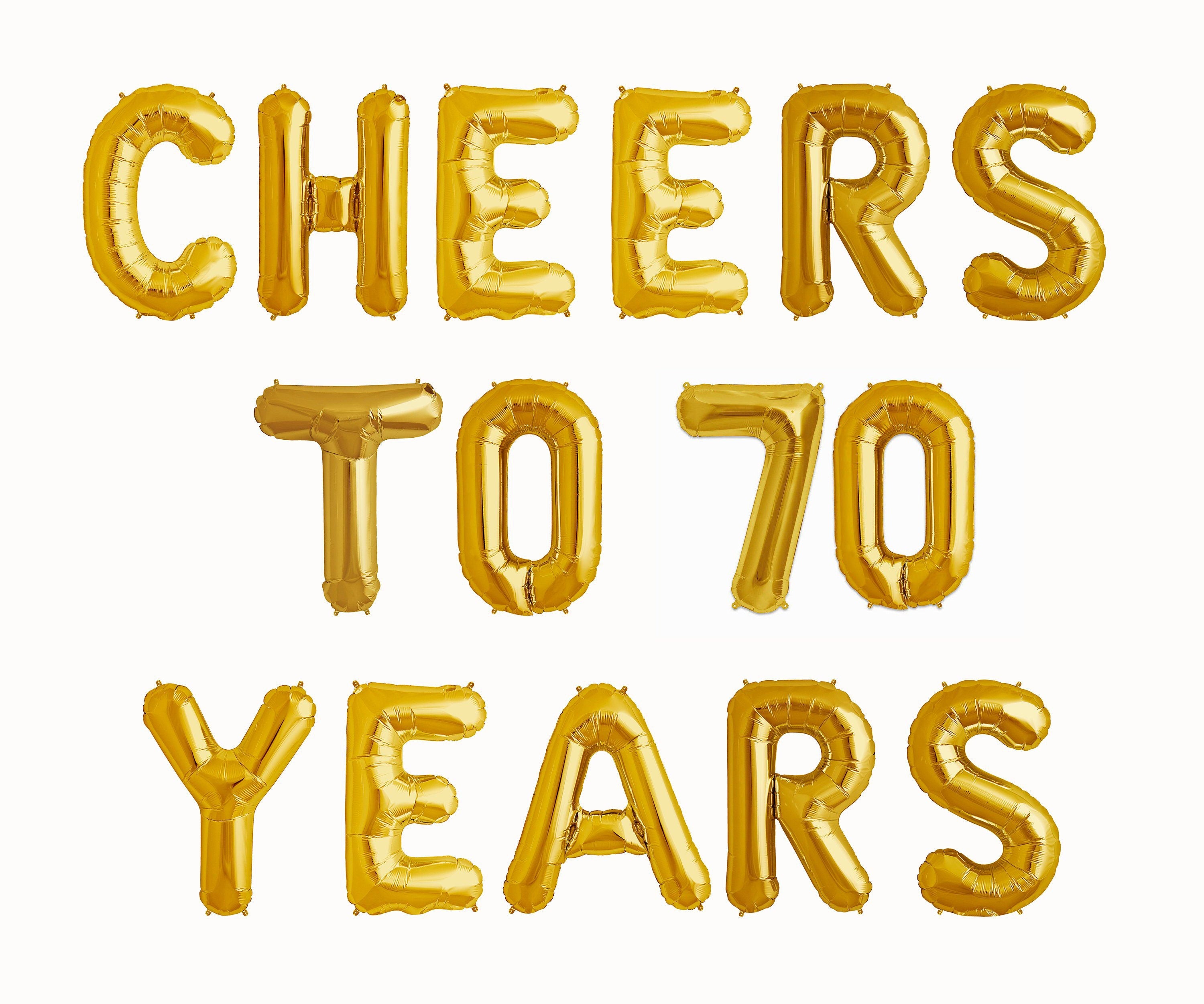 Champagne Birthday 70th Balloon Banner Letter Rose Gold Decorations - BashMint party decoration
