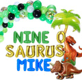 Dinosaur Birthday 9th Balloon Banner Heart Decorations - BashMint party decoration