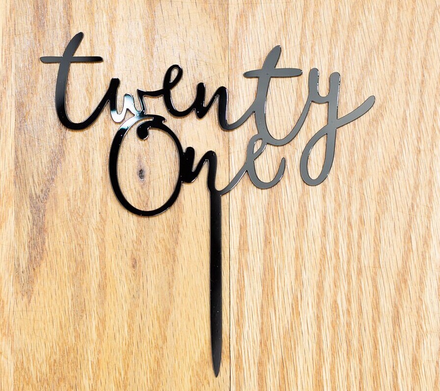 Happy Birthday Cake Topper twenty one 21 21st twenty first Birthday CakeTopper Smash Party Black mirror