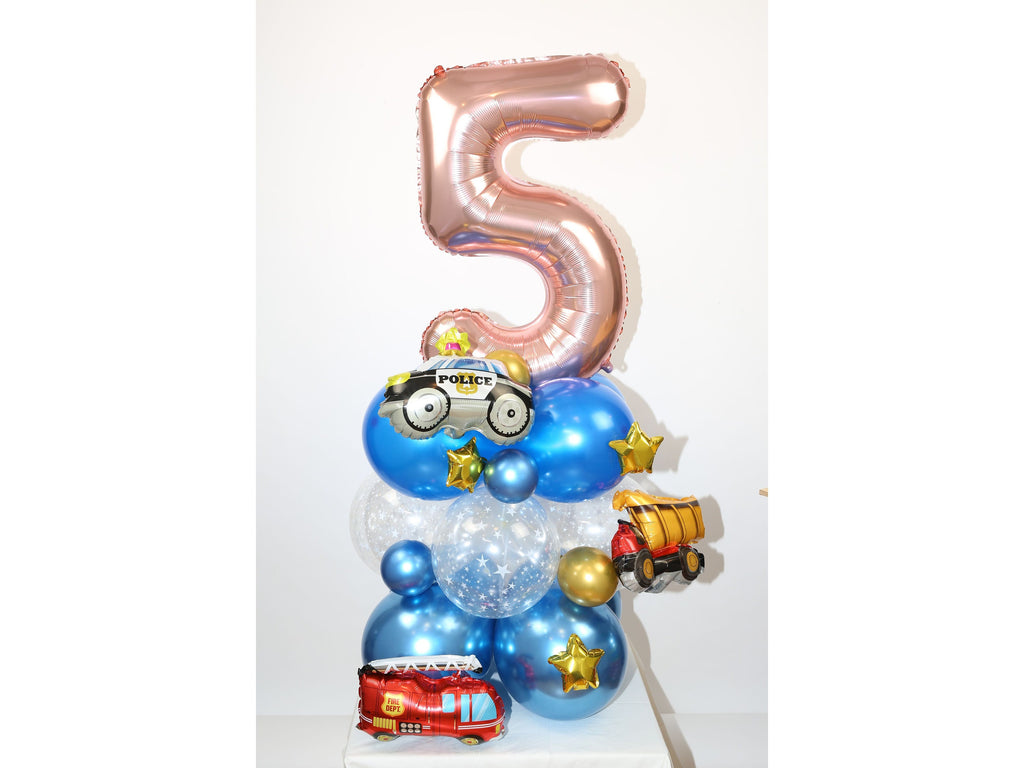 Truck Birthday Party Balloons Star Gold Decorations - BashMint party decoration