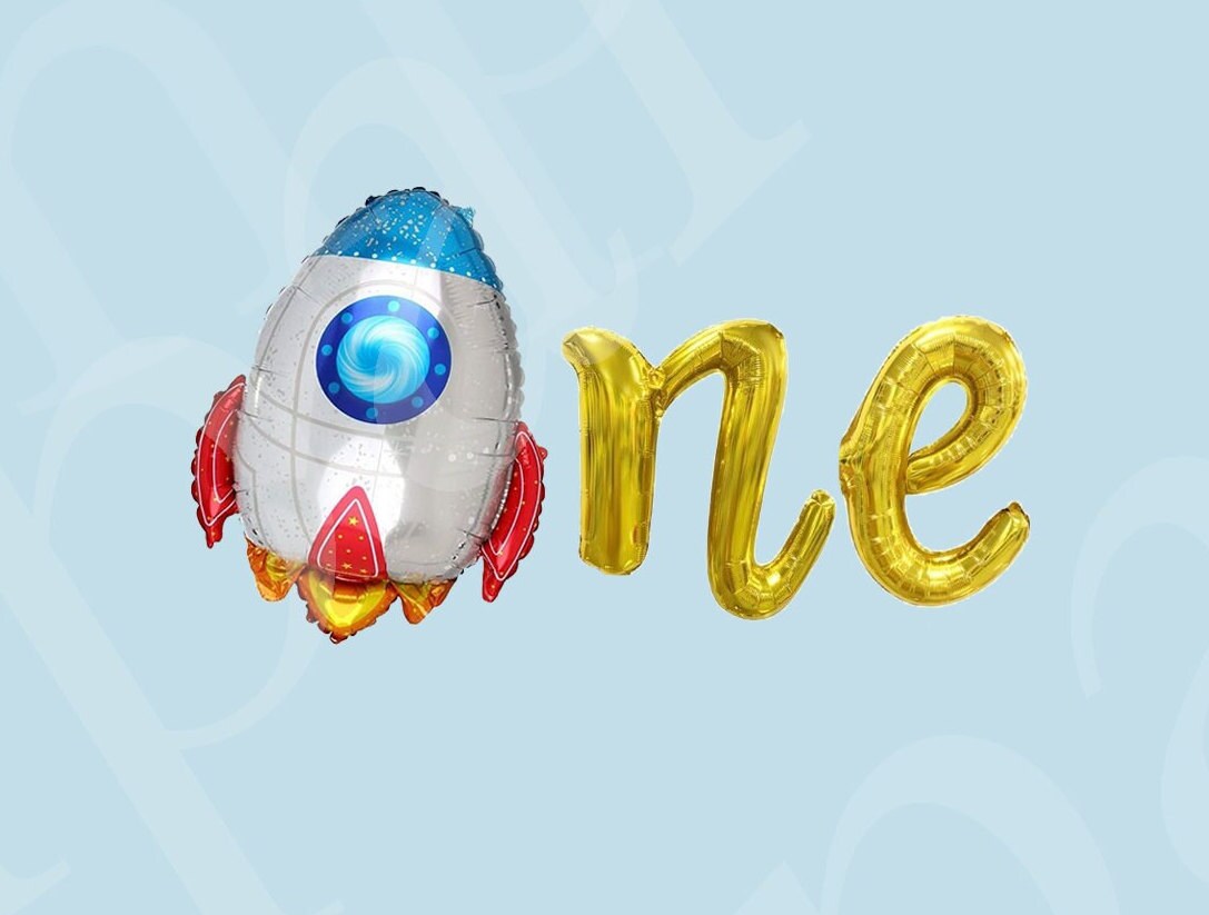 Outer Space Birthday Balloon Banner Letter Rose Gold Decorations - BashMint party decoration