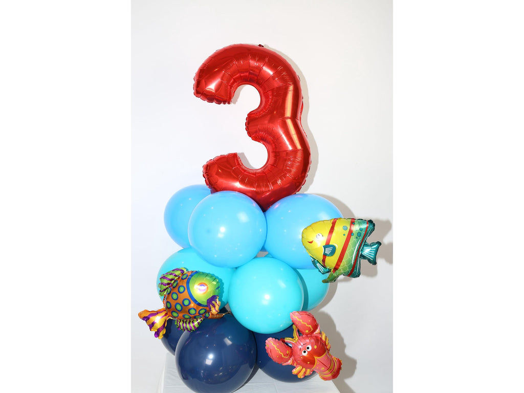 Birthday Party Balloons Number Light Blue Decorations - BashMint party decoration
