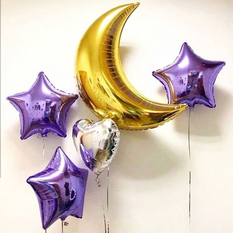 Moon Baby Shower Party Balloons Star Gold Decorations - BashMint party decoration
