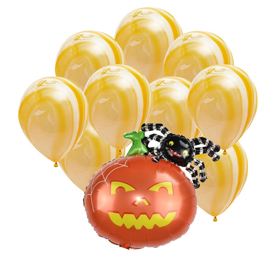 Pumpkin Halloween Balloon Banner Yellow Decorations - BashMint party decoration