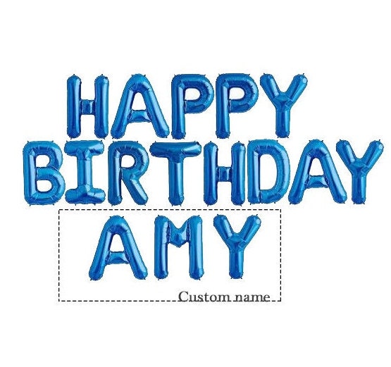 Happy Birthday Letter Balloon Banner - Birthday Decor - Hot Pink letter balloon banner