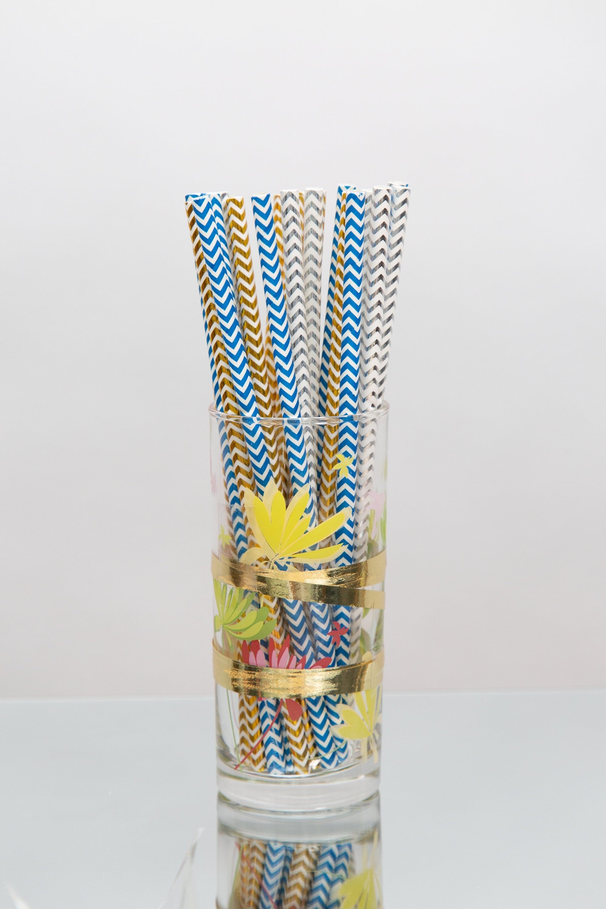 Baby Shower Straws & Stirrers Number Gold - BashMint party decoration