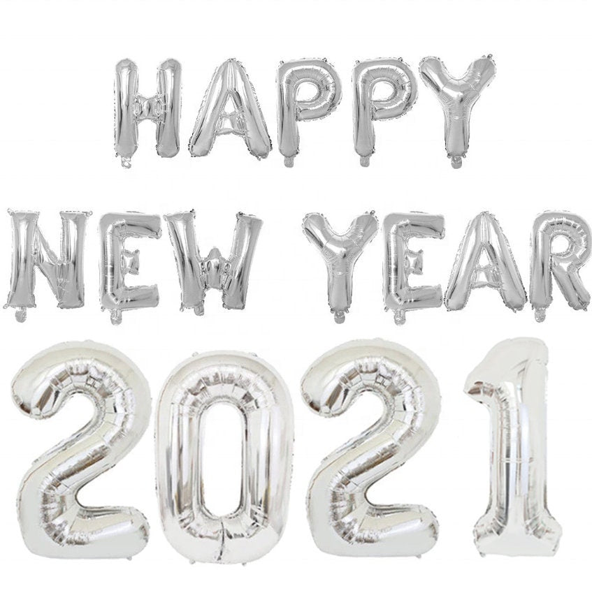 New Year Party Banner Number Rose Gold - BashMint party decoration