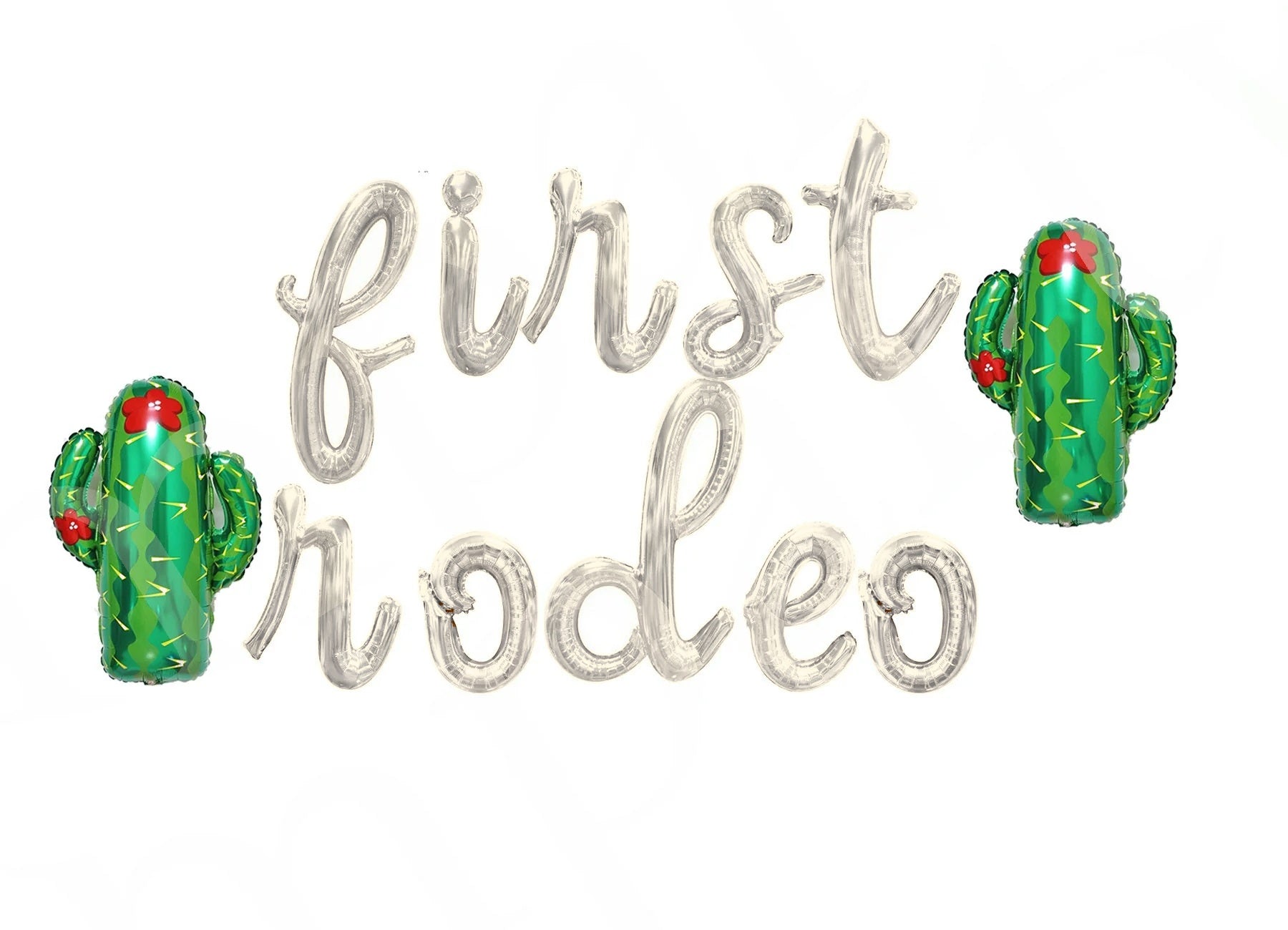 First Rodeo Letter Balloons for Sale — 2 Cacti & 1 Cactus - 1st Birthday Decor